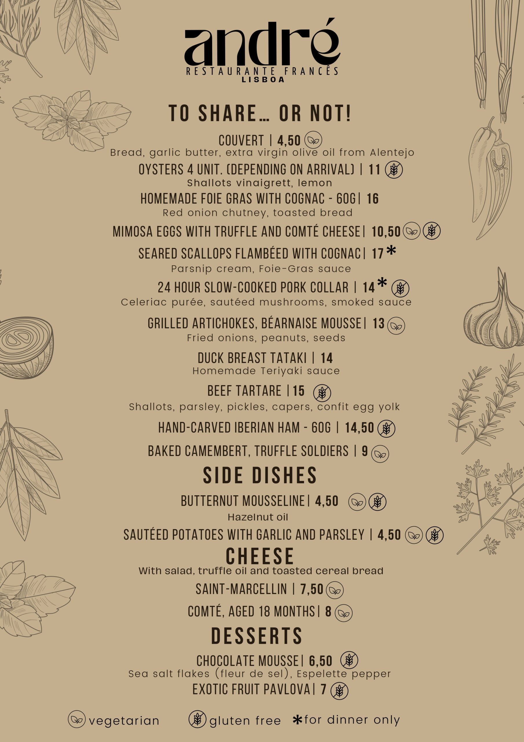 Menu André Restaurante