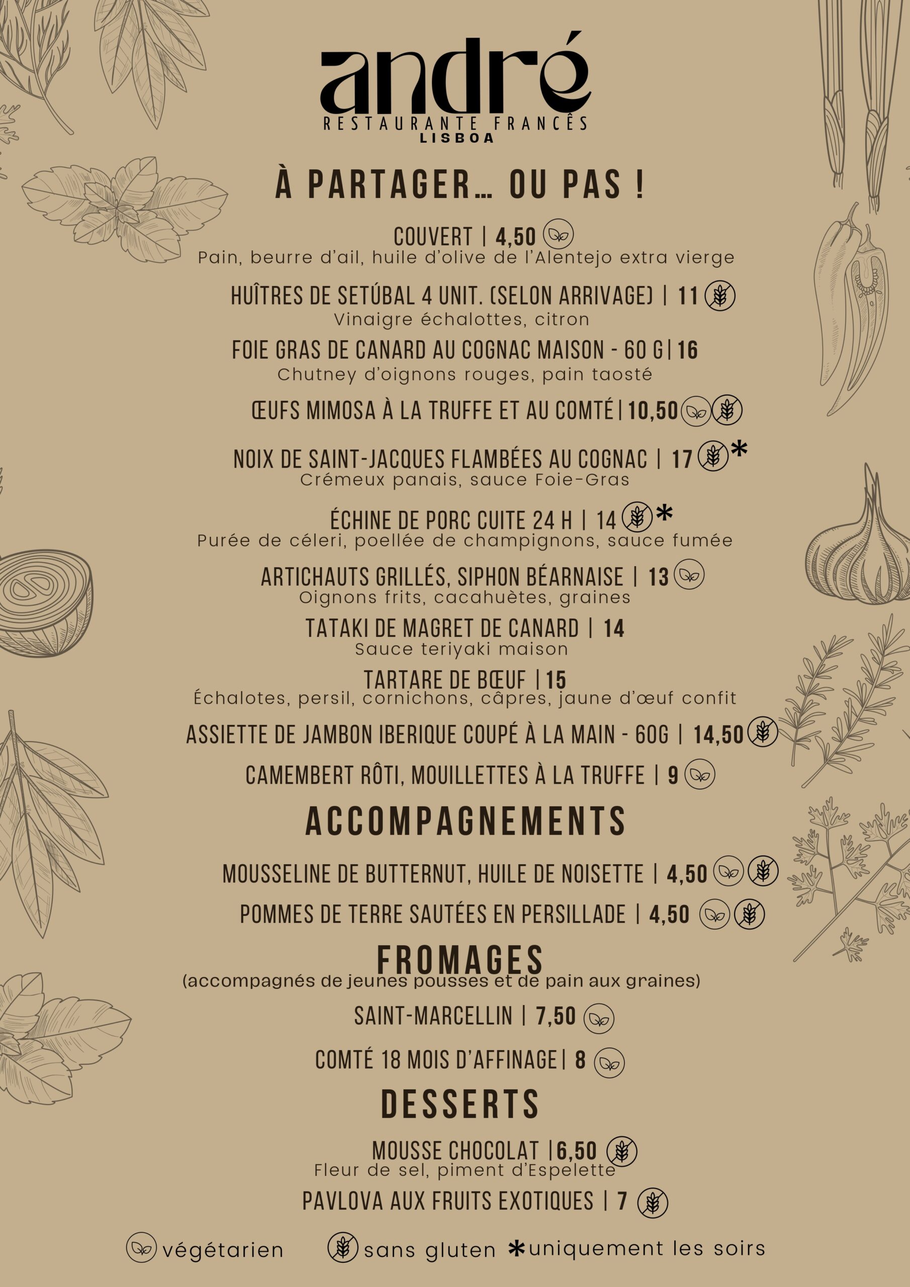 Menu André Restaurante