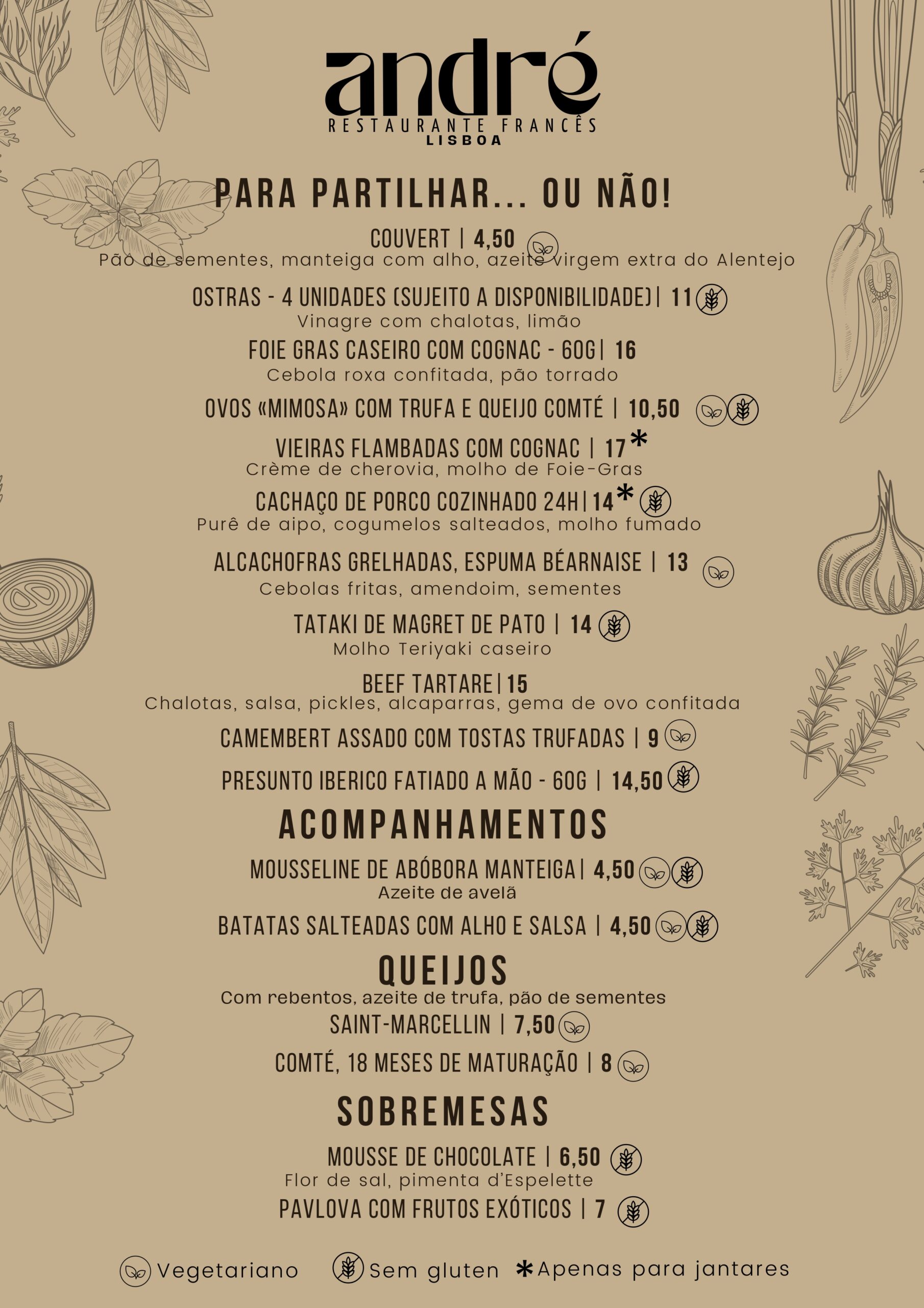 Menu André Restaurante
