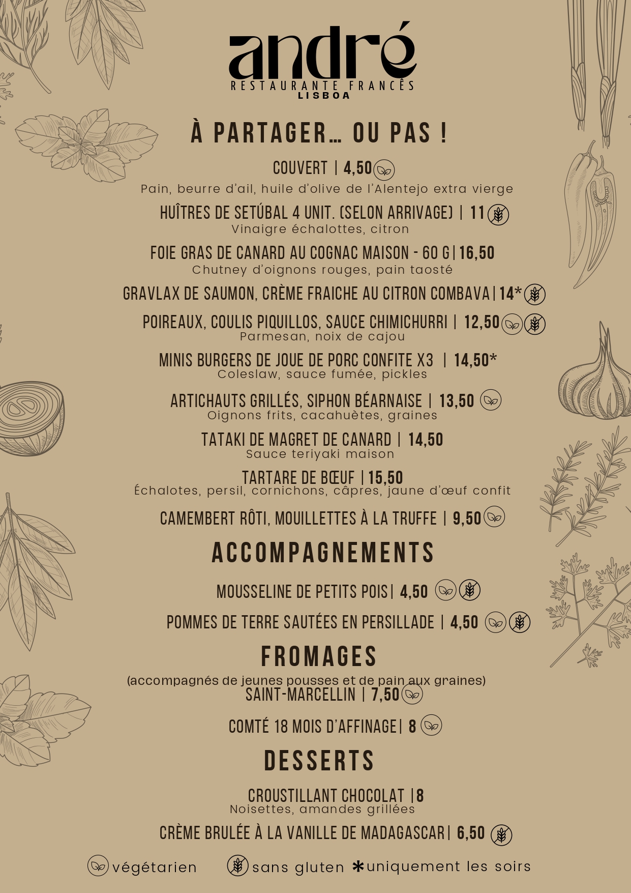 Menu André Restaurante